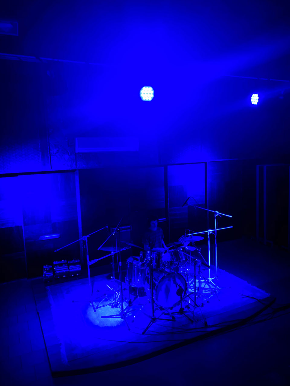 Live room studio B with drum kit set up